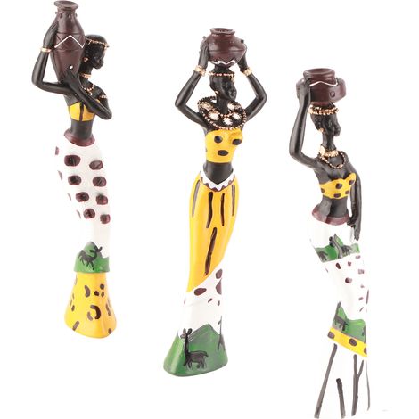 Sculpture africaine en résine représentant une femme - Statuette décorative pour la maison ou le bureau (1/5)