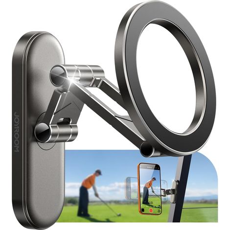 Porte-téléphone magnétique pour chariot de golf, (Tri-fold-All Alloy), accessoires pour chariot de golf 2026 compatibles avec MagSafe iPhone 17-12 pour Club Car, EZGO, Yamaha (1/5)