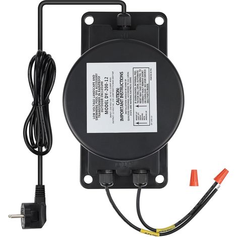 150W Transformateur d'alimentation 230V AC vers 12V AC IP67 Alimentation Extérieur avec Fiche, pour éclairage piscine Basse Tension, Spots, Spa, Rubans LED (1/5)