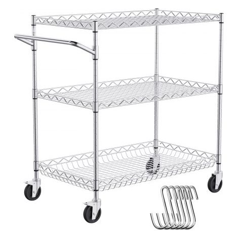 Chariot Utilitaire à 3 Niveaux Chariot Roulant sur Roues 76 (1/5)