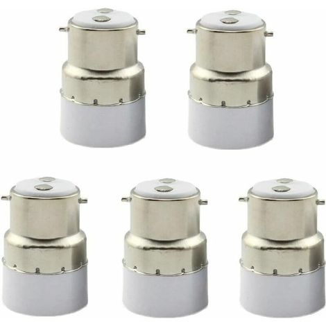 Paquet De 5 Convertisseurs De Douille D'Ampoule B22 E14 Douille De Douille B22 Passer Au Support De Lampe Adaptateur Standard E14 (1/5)