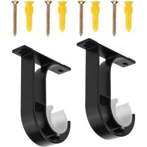 Lot de 2 supports de plafond pour tringle à rideaux en alliage d'aluminium avec vis et fixations (1/5)