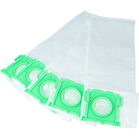 vhbw 5x Vacuum Cleaner Bag Replacement for Sebo 6629ER, 6629, 6629 AM for Vacuum Cleaner - Microfleece, 29 cm x 14 cm, White (1/5)