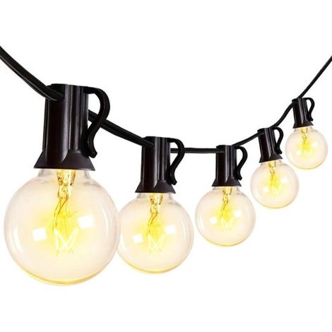 Guirlande lumineuse de jardin - Guirlande lumineuse - Guirlande lumineuse d'extérieur - Guirlande d'ambiance - Guirlande lumineuse de Noël - Éclairage d'ambiance extérieur - Couleurs chaudes - 25 lumi (1/5)