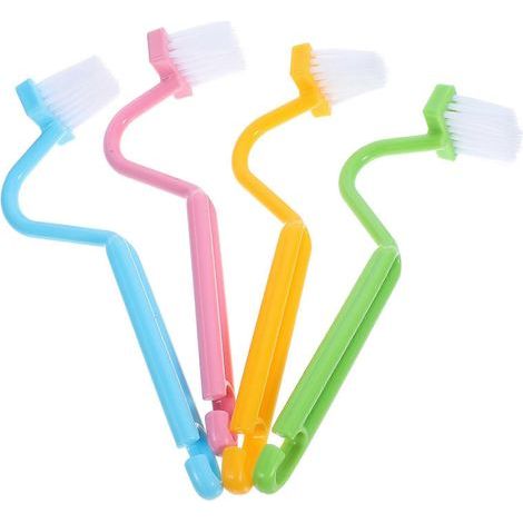 Set mit 4 gebogenen Toilettenbürsten, Bürsten zur Reinigung des unteren Toilettenrandes – 20,50 x 7,00 x 3,50 cm (1/4)