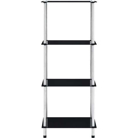 Maison Exclusive - Scaffale a 4 Livelli Nero 40x40x100 cm in Vetro Temperato (1/5)