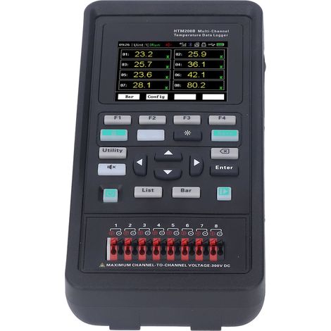 Testeur de température multicanaux haute précision, écran LCD, enregistreur de données de température, prise UE 100-240 V (1/5)