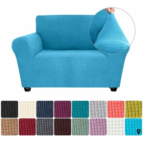 1/2/3/4 Places Housse De Canapé Extensible Spandex Anti-Slip Soft Couch Housse De Canapé Lavable Pour Le Salon Enfants Animaux De Compagnie, 1 Place, Ciel Bleu - 1 Place, Ciel Bleu (1/5)