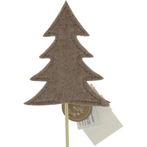 Boltze Weihnachtsdeko Blumentopfstecker Talin Braun 4 Ebenen - Polyester-Filz