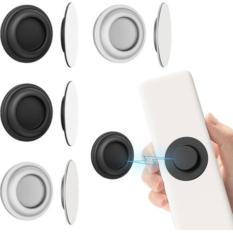 Magnetischer Silikon-Fernbedienungshalter, 4er-Pack Wandhalterungen, kein Bohren erforderlich, selbstklebend, Wandorganizer für Zuhause, Büro, Schule (Kreis)
