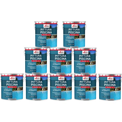 Vernici impermeabilizzanti per piscine - ARCAPOOL - 24 - 10 x 10 L Grigio Simile - RAL 7040 - ARCANE INDUSTRIES