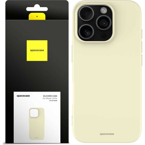 Funda de silicona Spacecase para iPhone 16 Pro color hueso (1/5)