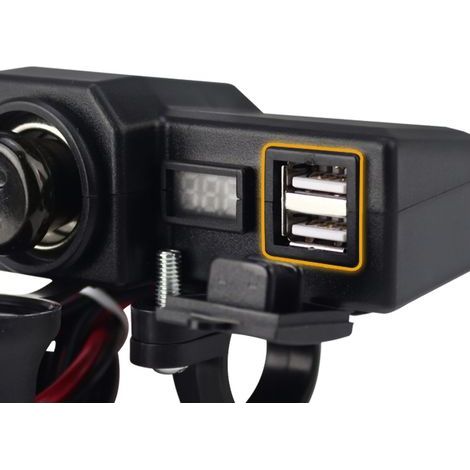 Chargeur de téléphone moto multifonction double adaptateur USB charge rapide avec voltmètre CD-3197 (2 en 1) (1/5)