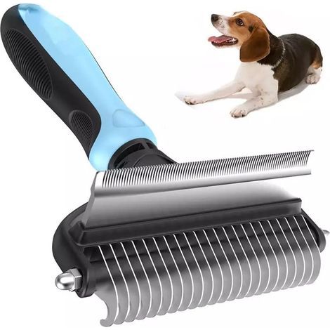 2-in-1 Pet Grooming Tool: Open knot comb for removing cat and dog hair, pet brush. - AquaForge (1/5)