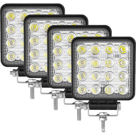 Luz de trabajo LED, resistente al agua, brillo de 3400-4800 lúmenes, paquete de 4 unidades, haz de luz amplio. (1/2)