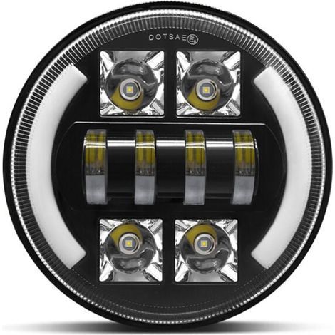 7 Zoll LED-Scheinwerfer für Auto, Motorrad, rund, wasserdicht, IP67, mit DRL-Blinker, Fern-/Abblendlicht (1/4)