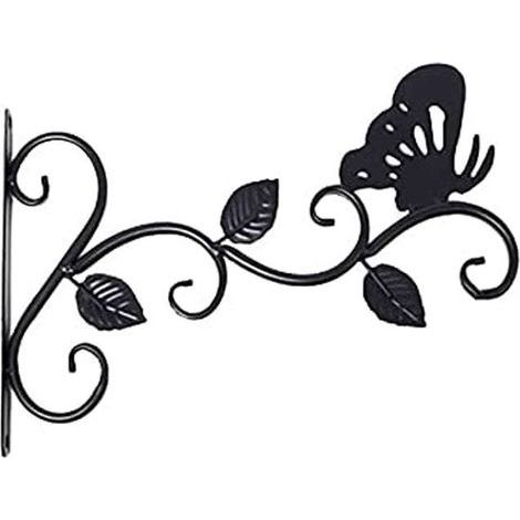 Lot De 1 Supports Pour Plantes Suspendues, 12 Pouces Suspension Mural Crochet Plante En Métal, Suspension D'accessoires Pour Plantes Antirouille Et Robuste En Forme De Papillon, Noir (1/5)