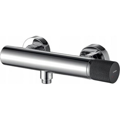 Robinet de douche mural sans ensemble de douche, couleur argent, noir et chrome PEROS Kuchinox