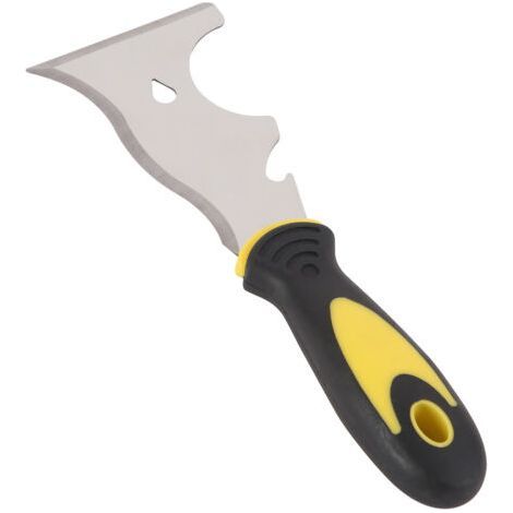 Spatule de Peintre Multifonction en Acier Inoxydable avec Lame de 75 mm - Grattoir Multifonction avec Plaque de Frappe - Grattoir à Peinture avec Poignée Antidérapante (1/5)