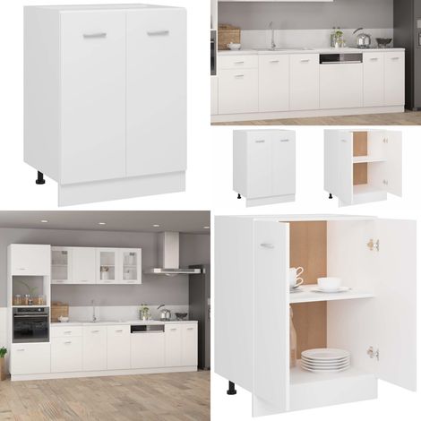 Unterschrank Weiß 60x46x81,5 cm Holzwerkstoff - Küchenmöbel - Unterschrank - Weißer Schrank - Holzscherank - Stauraum - Home & Living (1/5)