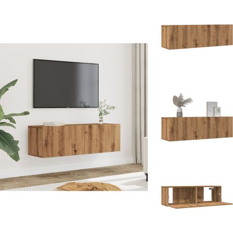 Meubles TV muraux 2 pcs chêne artisanal 100x30x30 cm - Meuble TV - Meubles TV - Support TV - Meuble HiFi (1/5)