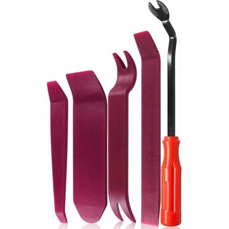 5 Pièces Outil Démontage Garniture Garniture Installation Kit Outils pour Panneau Autoradio Accessoires Porte Tableau de Bord de Voiture, Installateur Pry Outil FDC
