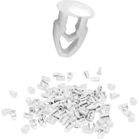 Bottoni Targa auto Clip per fissaggio Targa mis. 8x8 mm - Bottoncini in plastica rigida per Targa Europea, graffe a testa piatta, copri fori, per auto e moto - 100 Pezzi BIANCHI (1/5)