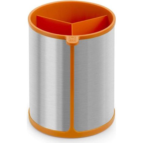 Pot à ustensiles de cuisine rotatif, acier inoxydable (1/3)
