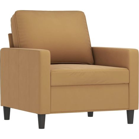 Fauteuil de Salon，Chaise，Fauteuil Marron 60 cm Velours CFW434355 (1/5)