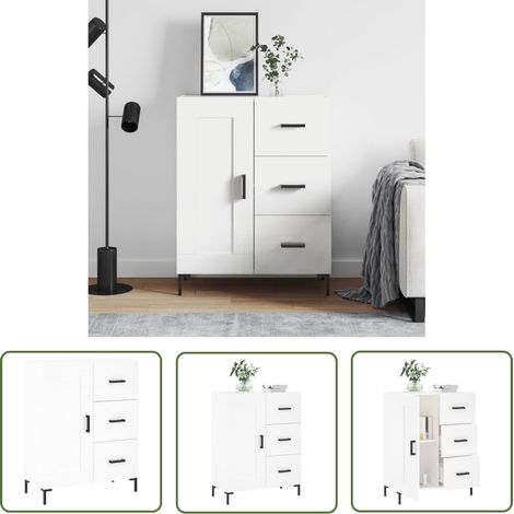Maison Exclusive Sideboard Weiß 69,5x34x90 cm Holzwerkstoff (1/5)