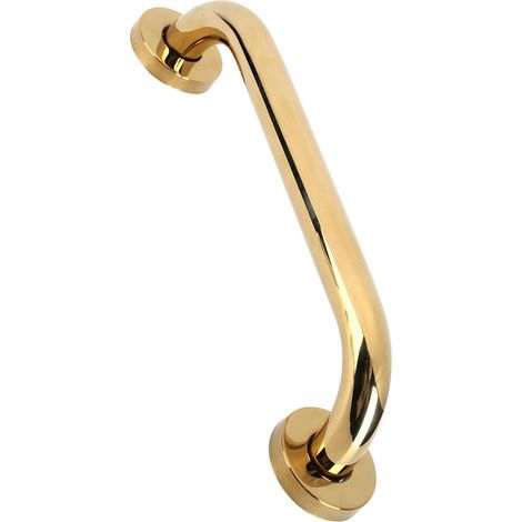Barre d'appui 30 cm en acier inoxydable doré pour salle de bain baignoire WC douche, poignée de sécurité pour personnes âgées, avec 2 caches et vis (1/5)
