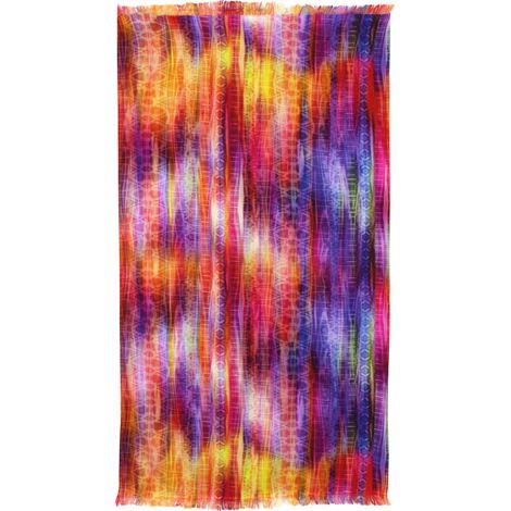 Drap de plage Fouta 100x180 cm coton 270 g/m² BIBIONE Cascade multicolore (1/5)