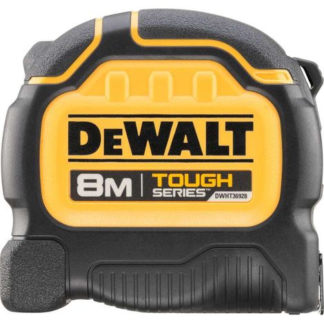 Dewalt – Mètre ruban de poche 8 m 32 mm – Boîtier solide – Revêtement Mylar – Crochet TRUE-ZERO® – DWHT369280