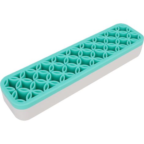 Boîte de rangement portable pour pinceaux de maquillage, stylos à ongles et outils (bleue)
