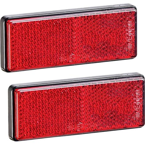 2pièces Catadioptres Remorque Rouge avec E4,Camion Catadioptre Rectangulaire Caravane Réflector Arrière,Catadioptres Adhésif Rouge pourPoteau de Porte Véhicules（Rectangulaire-Rouge-2pièces） (1/4)