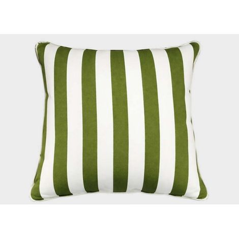 Scatter Cushion Green & White Stripe - L45 x W45 cm