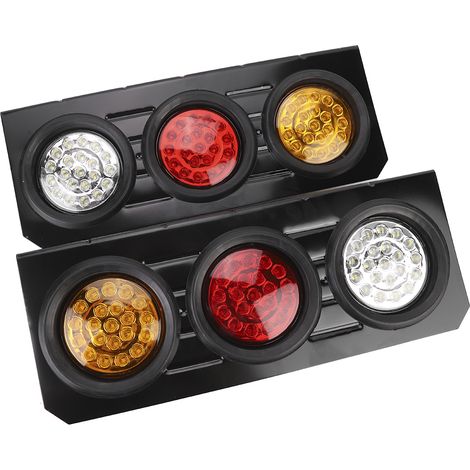 2pcs 63LEDs Étanche Feu Arrière Clignotant pour Remorque Camion Caravane (1/5)