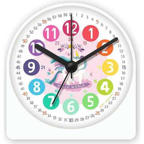 Réveille-matin enfant, horloge électronique éducative, alarme silencieuse de chevet, cadran numérique 4 pouces, réveil lumineux mignon à motif licorne (1/3)
