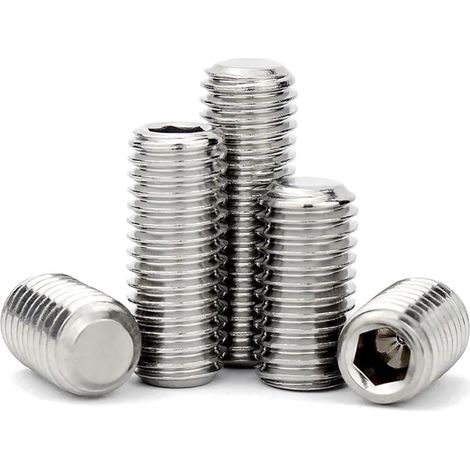 Jeu de vis à tête hexagonale sans avec extrémité plate en acier inoxydable 304/grade 12.9 DIN913 –