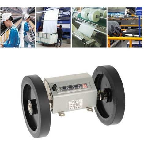 1 pc Roue de mesure 5 digits 0-9999.9 Compteur de longueur Vitesse max 350 RPM Gris Réinitialisation (1/4)