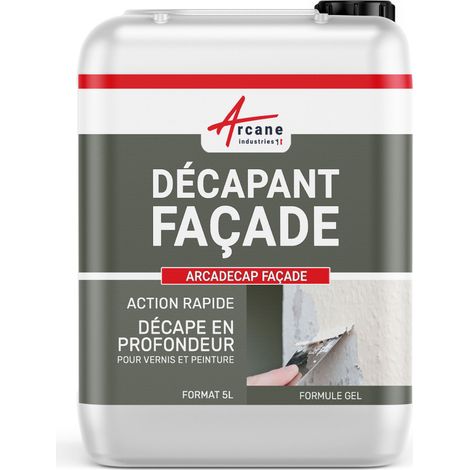 Arcane Industries – Décapant peinture façade et béton gel 5 L – Enlève peintures tenaces – Non corrosif – Application facile en projection airless
