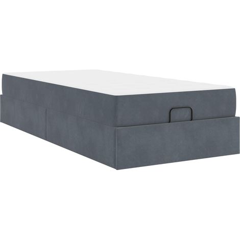 Maison Exclusive - Bettgestell mit Matratze 2 pcs Dunkelgrau Samt