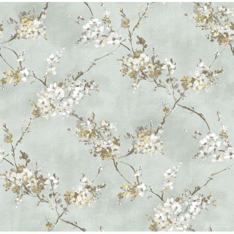 papier peint fleurs vert grisé - Sanders & Sanders (1/3)