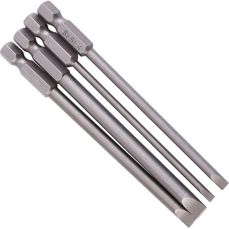 4 Stück 100 mm lange S2-Legierungsstahl-Sechskantschrauben (1/4"), 3–6 mm magnetische Schlitzschrauben (1/5)