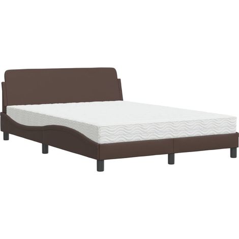 Maison Exclusive - Bett mit Matratze "Dover" Braun 140x190 cm Kun (1/5)