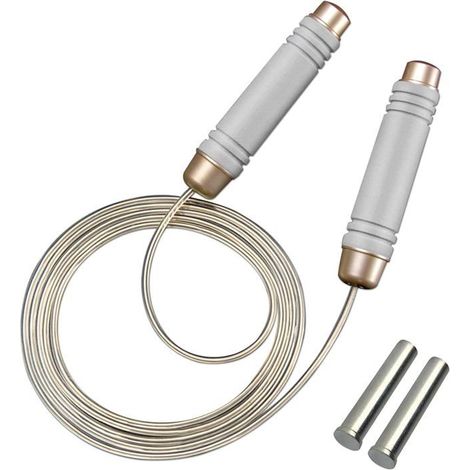 Corde à sauter lestée pour adultes, extra épaisse de 5 mm, longueur réglable de 3 m, corde à sauter rapide pour le fitness et la pe (1/5)