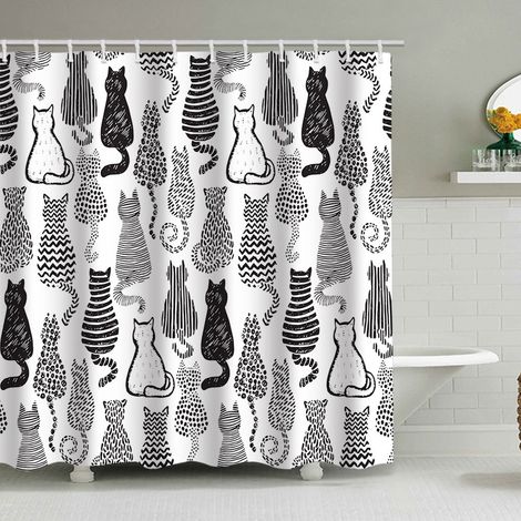 180 x 200 cm Duschvorhang mit lustigem Tiermuster, wasserdicht, inklusive 12 Haken, geeignet für Erwachsene und Kinder, Badezimmerdekorationsaccessoire.