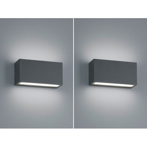 LED Außenwandleuchte 2er Set Up- & Down Light in Anthrazit (1/5)