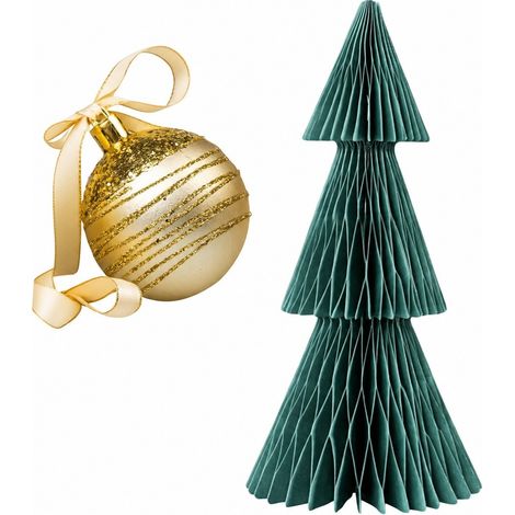 Décoration de table sapin de Noël en papier nid d'abeille, centre de table coloré pour chambre à coucher B05 (1/5)