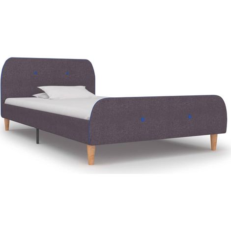 Bettgestell Taupe Stoff 90x200 cm